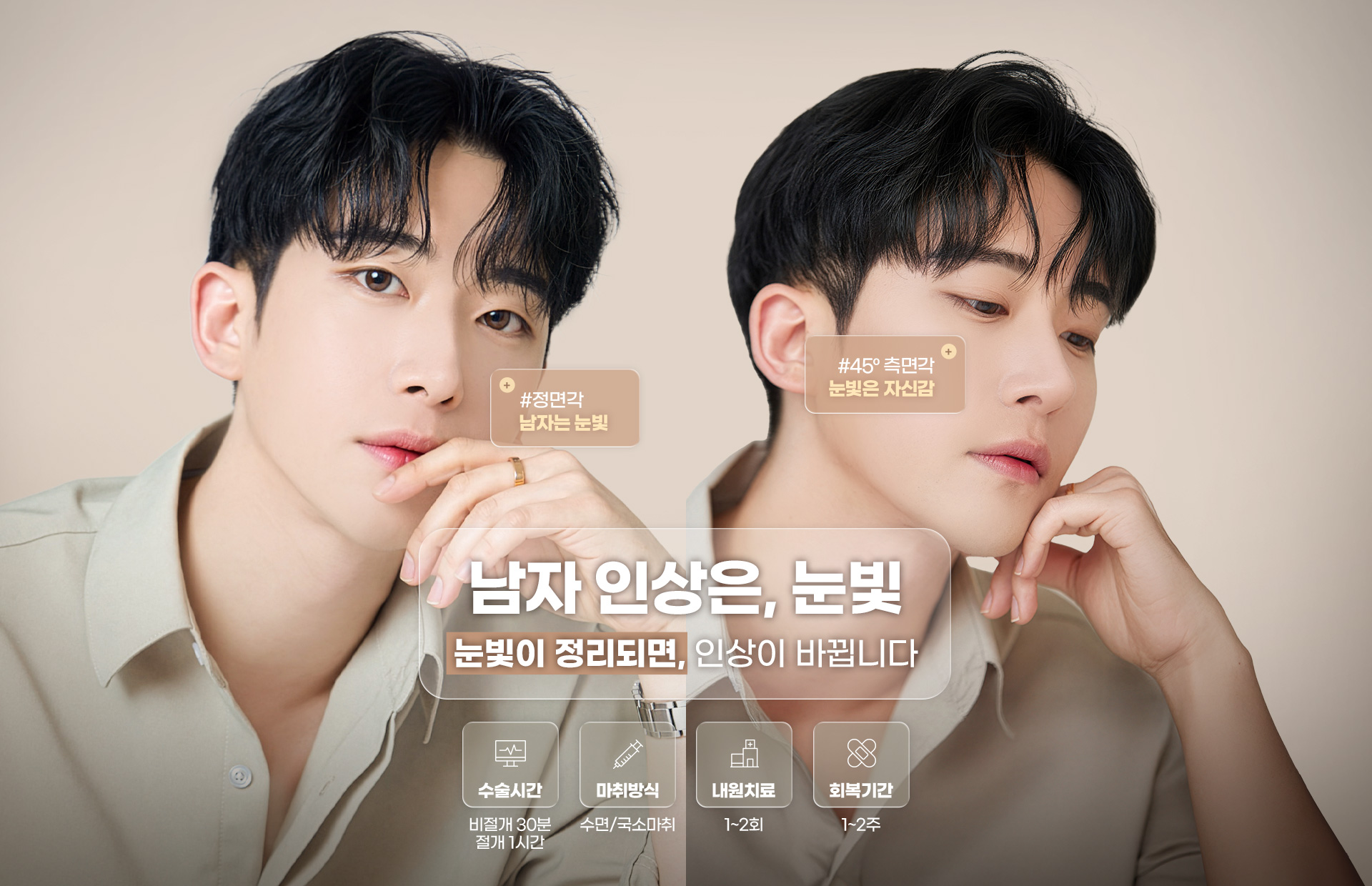 남자 인상은, 눈빛